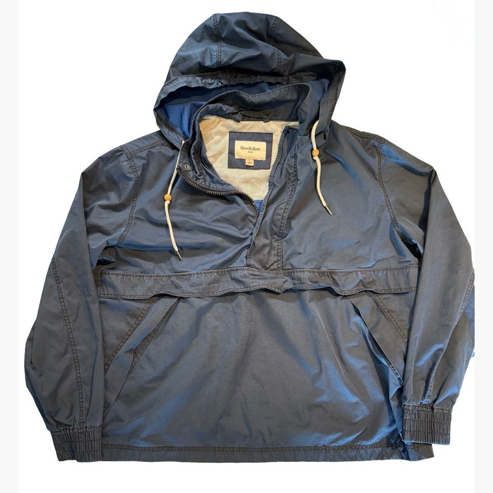 Goodfellow & Co Men’s Navy Blue Hooded Windbreaker – Size Large